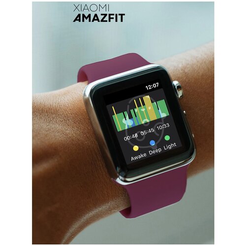 Силиконовый ремешок для умных часов Xiaomi Amazfit и ColMi, красный(ширина 20 мм) удобная регулировка гидрогелевая защитная пленка глянец для смарт часов amazfit gts 2e бронепленка амазфит гтс 2е