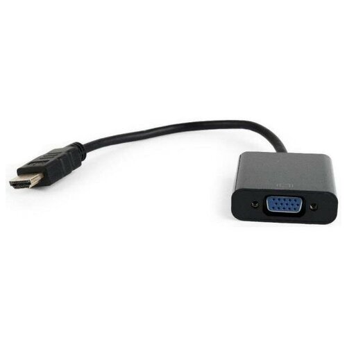 Переходник HDMI VGA 0.15м Gembird A-HDMI-VGA-04 круглый черный кабель hdmi m vga m 5м gembird a hdmi vga 03 5m