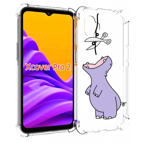 чехол mypads фиолетовый синий краски для samsung galaxy xcover pro 2 задняя панель накладка бампер Чехол MyPads динозаврик-фиолетовый для Samsung Galaxy Xcover Pro 2 задняя-панель-накладка-бампер