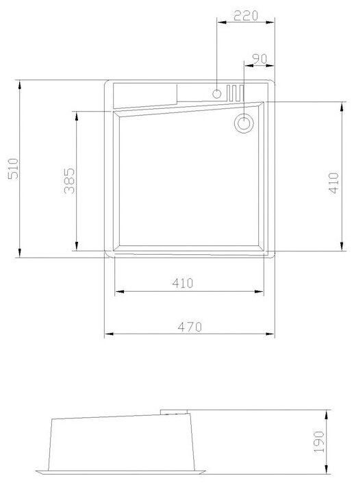 Кухонная мойка AQUATON Парма 47х51х19 литьевой мрамор, цвет Песочный (1A713032PM220) - фотография № 4