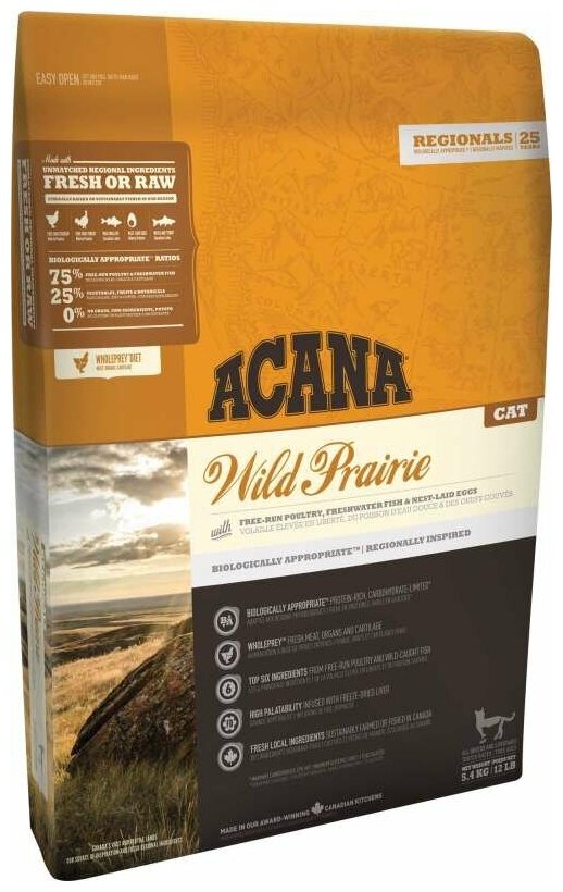 Сухой корм для кошек Acana Regionals Wild Prairie, беззерновой, с домашней птицей 1.8 кг - фотография № 5