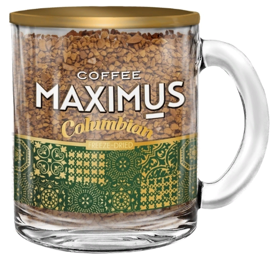 Кофе "Maximus" Columbian 70г в стеклянной кружке. 1 шт. - фотография № 1