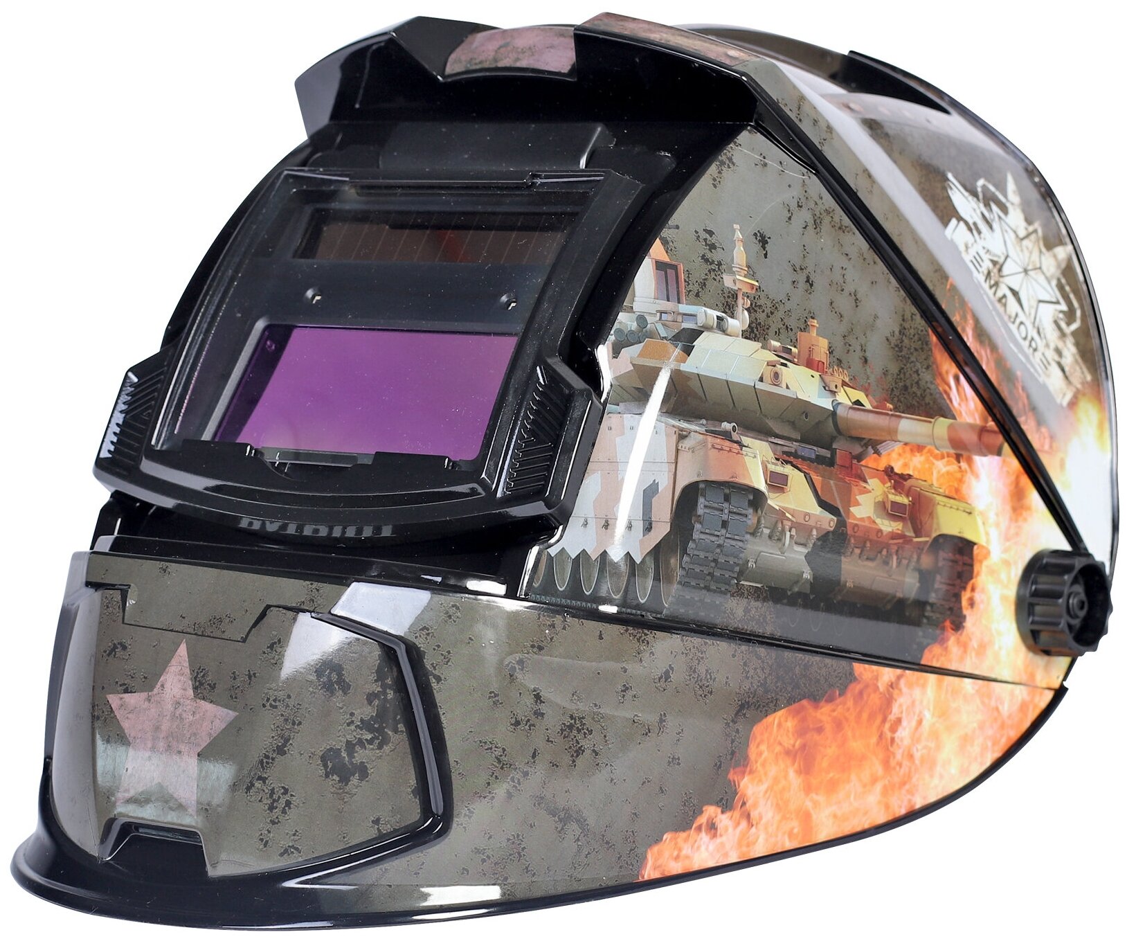 Маска сварщика Patriot WH 300 / 90х35 мм окно / степень затемнения DIN 9-13 / хамелеон / защитная маска для сварки / сварочный шлем