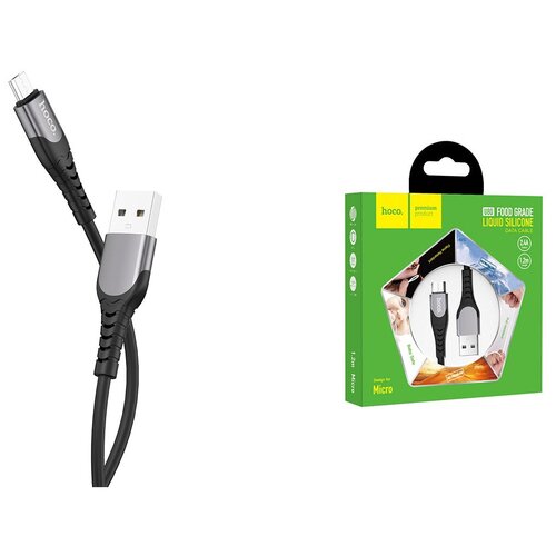 Кабель USB-MICRO HOCO Premium Product U80, 1.2m, 2.4A черный кабель usb micro hoco premium product u80 1 2m 2 4a черный