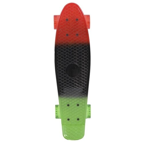 Скейтборд BlackAqua SK-2206D, 21.38x5.35, красно-черно-зеленый