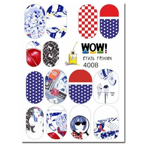 Купить I am WOW Слайдер водные наклейки для ногтей Мода Парфюм Fashion маникюра декор стикер на ногти для дизайна /слайдеры для лака и гель лака, синий/красный
