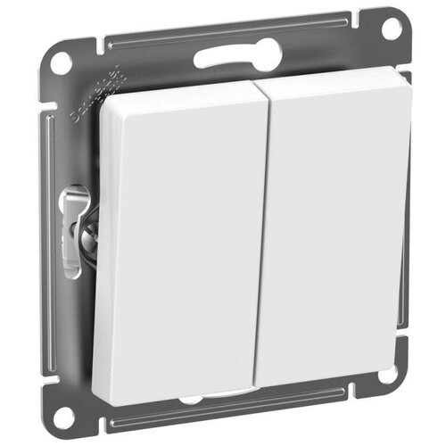 Механизм Atlas Design Aqua ATN440151 выключателя 2 кл. IP44 с/п белый Schneider Electric (2 шт. в комплекте) механизм atlas design atn000153 выключателя 2 кл с подсветкой с п белый schneider electric 2 шт в комплекте