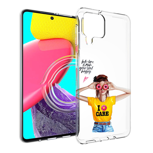 Чехол MyPads Девушка-с-пончиками женский для Samsung Galaxy M53 (SM-M536) задняя-панель-накладка-бампер