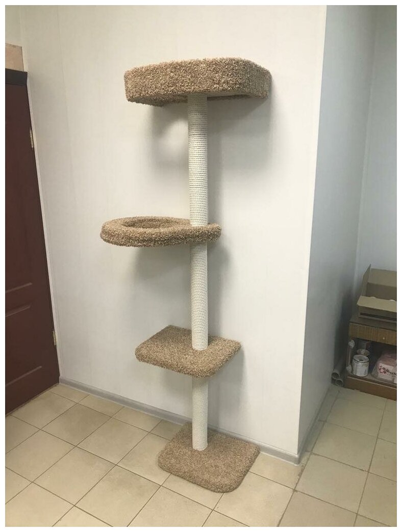 Настенный комплекс-когтеточка для кошек "Лиана Люкс" с гамаком. Высота 180 см. столбы хлопок - фотография № 2