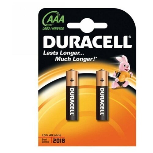 duracell батарейка алкалиновая aaa lr03 mn2400 basic 1 5v блистер 2 шт Батарейка алкалиновая DURACELL Basic LR3, тип ААА (блистер, 2 шт)