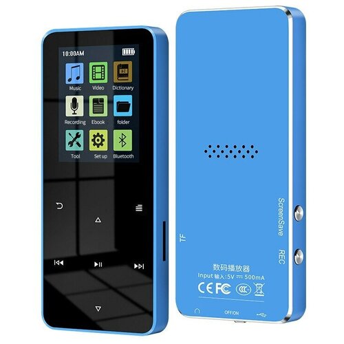 Flac/mp3 HiFi плеер TM8 X02 4Гб + microSD 8 Гб, синий