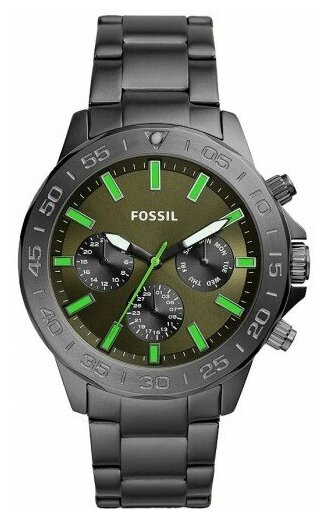 Мужские наручные часы FOSSIL Bannon BQ2504 серые / зеленые