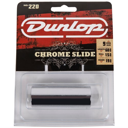 220-Dunlop Слайд стальной хромированный, средний Dunlop