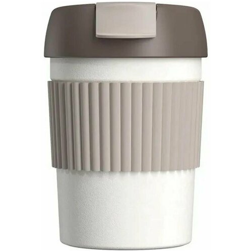 Термостакан-непроливайка KissKissFish Rainbow Vacuum Coffee Tumbler Mini (серый, белый, коричневый)