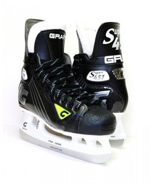 Коньки хоккейные "GRAF Supra 451-Cobra"3000- 7,0 (черный, стакан белый)