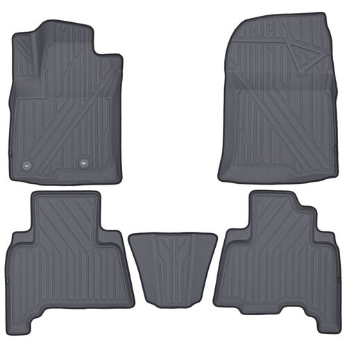 Element Коврики KVEST 3D в салон подходят для TOYOTA LC-150 Prado, 2013-, 5 шт. (полиуретан, черный, черный) / Тойота Ленд крузер прадо