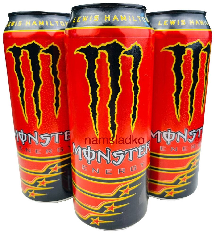 Энергетический напиток Monster Energy Lewis Hamilton (Великобритания) 500 ml * 3 шт. Европа - фотография № 1