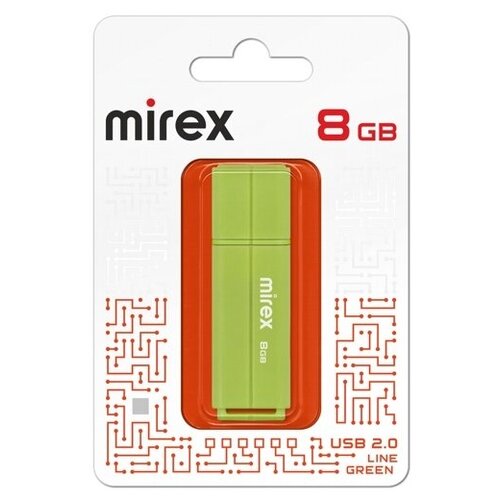 Флешка Mirex Line Green 8 Гб usb 2.0 Flash Drive - светло-зеленый