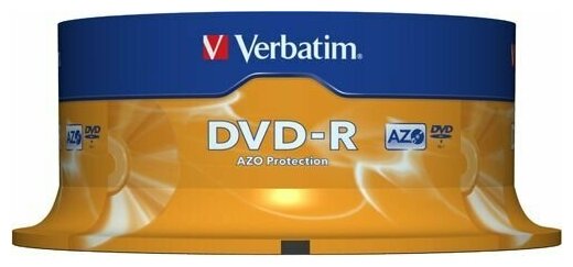 Диск DVD-R Verbatim 43522 4.7ГБ, 16x, 25шт, Cake Box