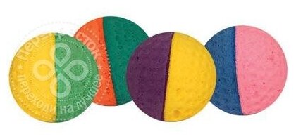 Triol игрушка для кошек "Мяч для гольфа", d 40 мм, упаковка 4 шт, разноцветный - фотография № 2