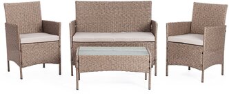 Лаундж сет TetChair (диван+2кресла+столик+подушки) (mod. 210013 А), серый, ткань: DB-11 светло-серый