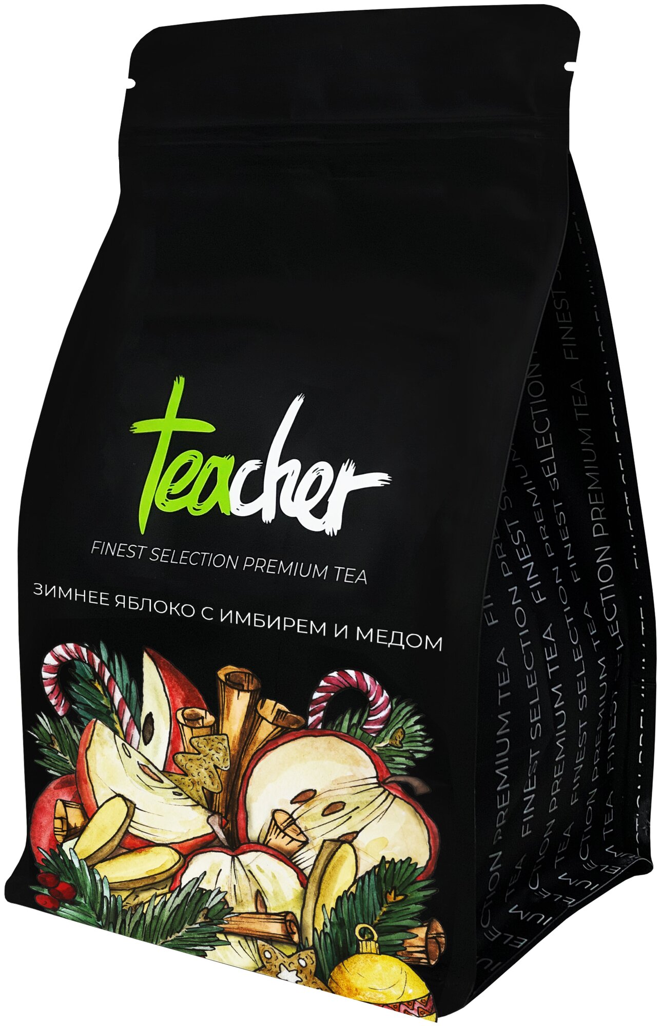 Чай TEACHER Зимнее яблоко с имбирем 250 г фруктовый пряный с корицей рассыпной - фотография № 3
