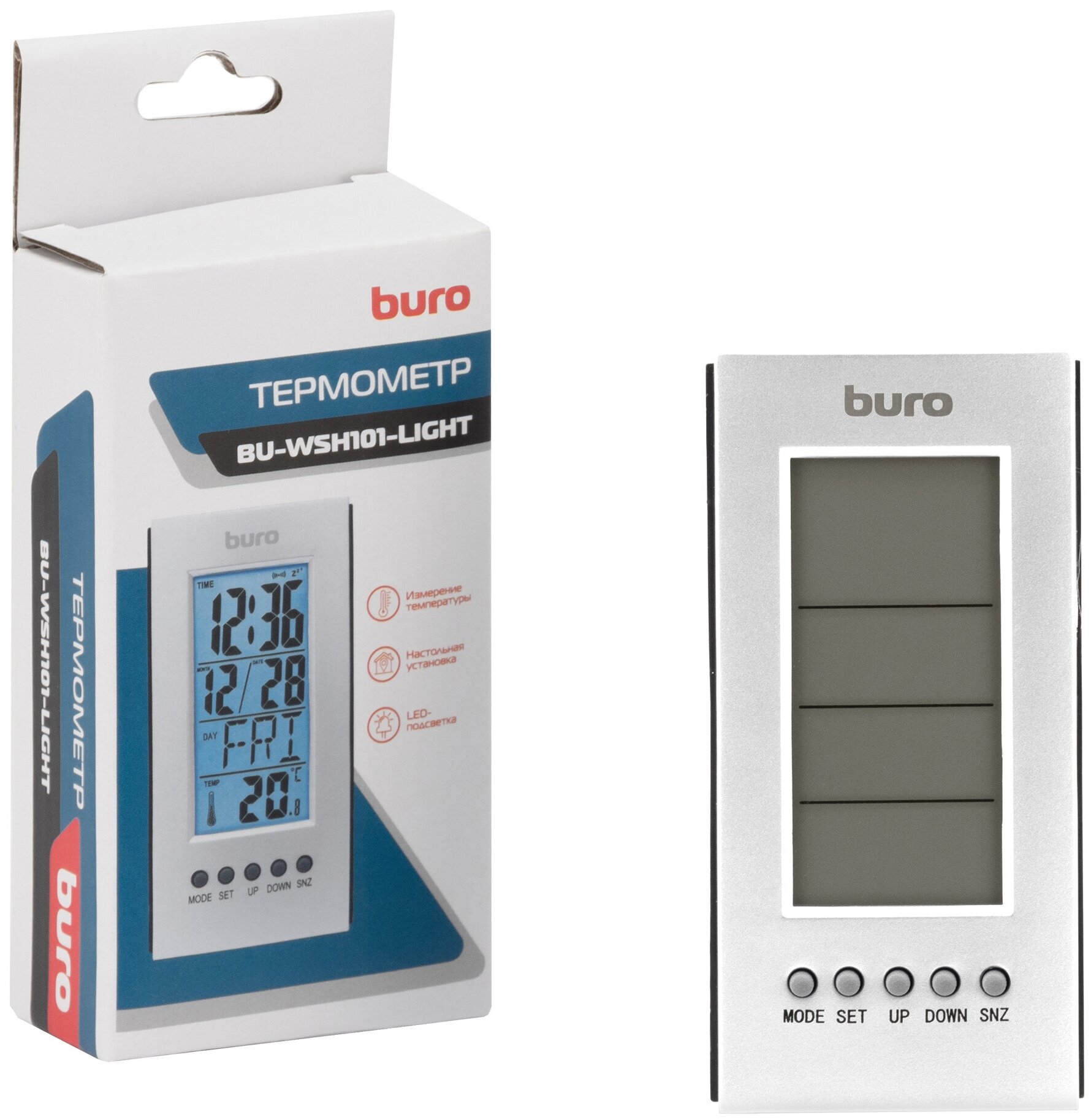 Термометр Buro BU-WSH101-LIGHT серебристый