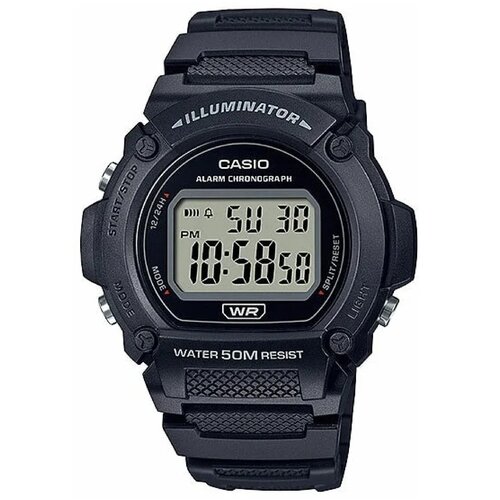 Наручные часы CASIO Collection W-219H-1A, серый, черный