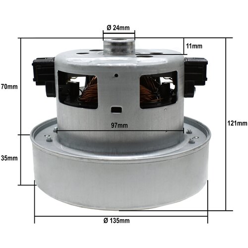 электродвигатель на пылесос 2200w 2330w samsung dj31 00125c Двигатель для пылесоса Samsung H-121 мм, D-135 мм; 2400W, DJ31-00125C, VCM-M30AUAA