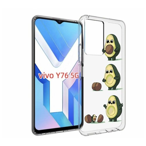 Чехол MyPads авокадо-с-малышом для Vivo Y76 5G задняя-панель-накладка-бампер