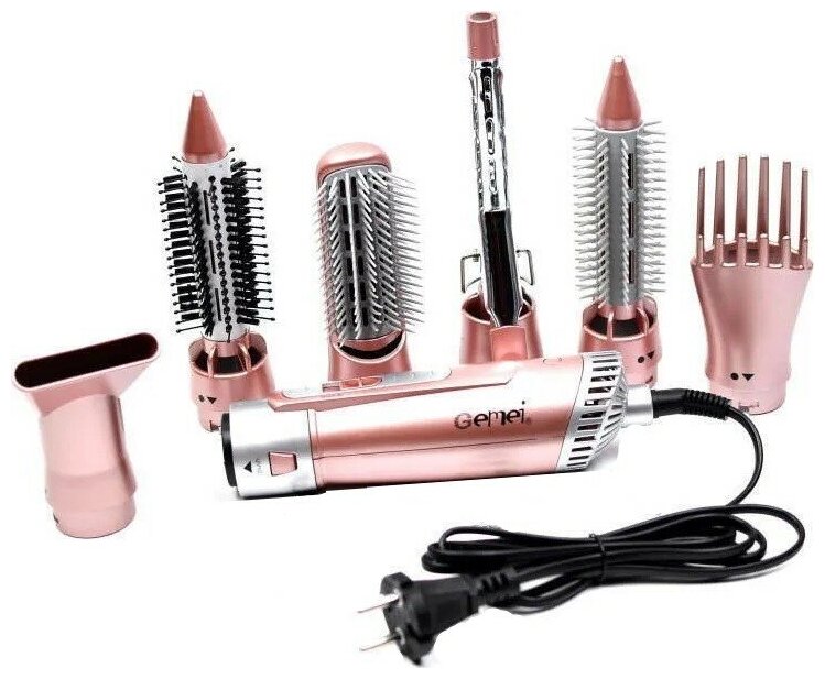 Профессиональный фен PROFESSIONAL HOT AIR STYLER 4831 /2200Вт/7 в 1/3 режима температуры/ Защита от перегрева/Поворотный шнур/Ионный, антистатический