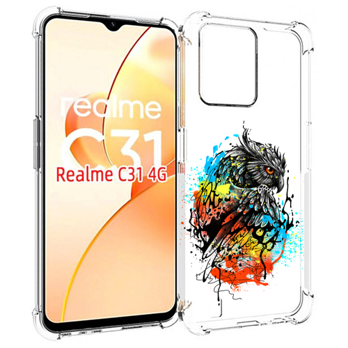 Чехол MyPads Творческая сова для OPPO Realme C31 задняя-панель-накладка-бампер