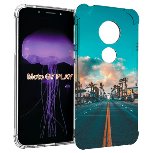 Чехол MyPads дорога-в-лос-анджелес для Motorola Moto G7 Play задняя-панель-накладка-бампер