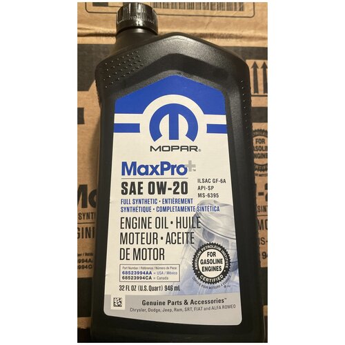 Моторное масло Mopar MaxPro+ 0W-20 (946 мл) 68523994AA