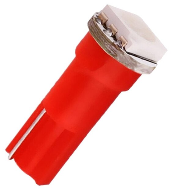 Лампа автомобильная LED светодиодная для подсветки панели приборов T5/W12W цвет красный комплект 10 шт.