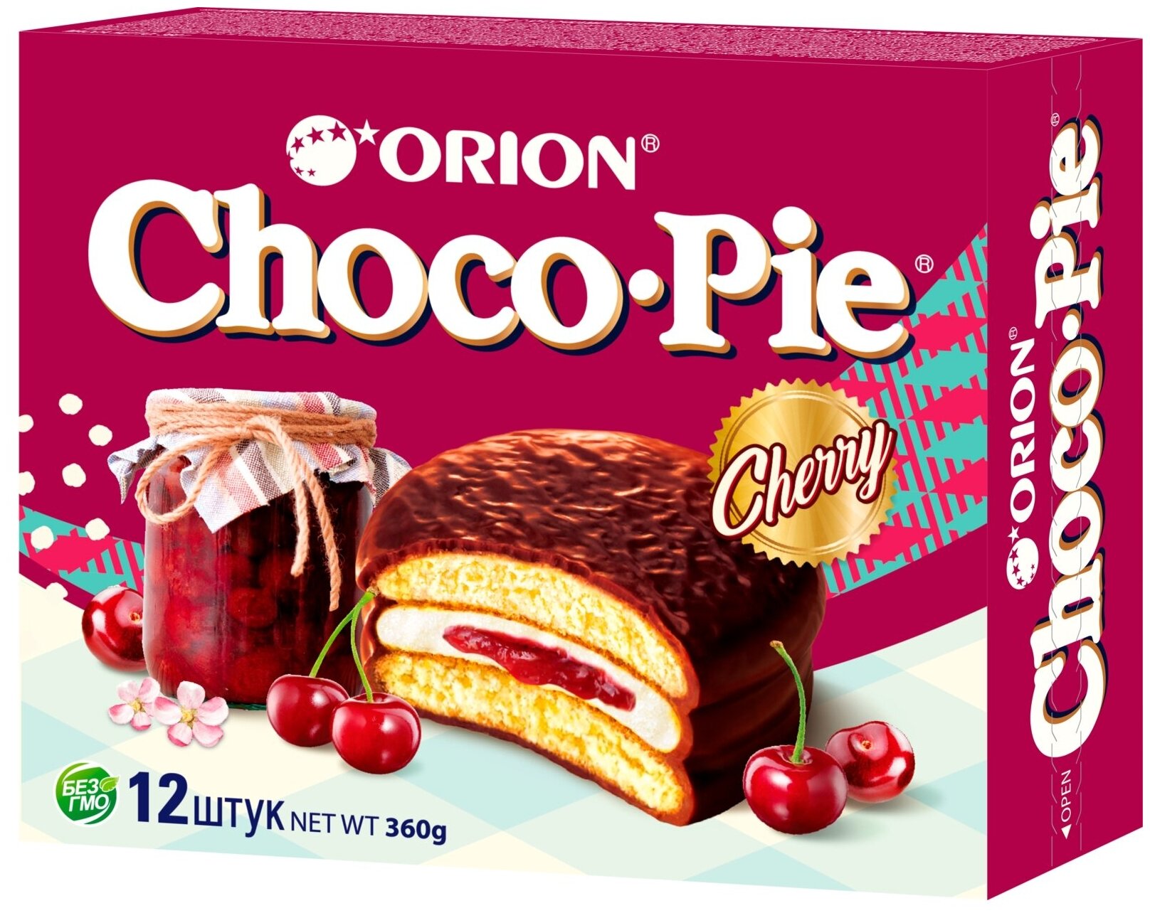 Печенье ORION "Choco Pie Cherry" вишневое 360 г (12 штук х 30 г), О0000013004