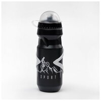 Бутылка Мастер К, для воды, велосипедная, объем 650 мл, с креплением, цвет чёрный