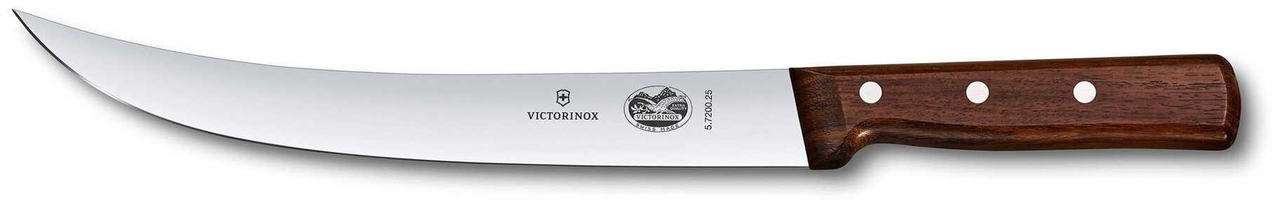 Кухонные ножи и ножницы VICTORINOX Нож кухонный Victorinox 5.7200.25 стальной разделочный лезв.250мм прямая заточка коричневый