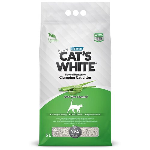 Комкующийся наполнитель Cat's White Aloe Vera, 5л, 1 шт.