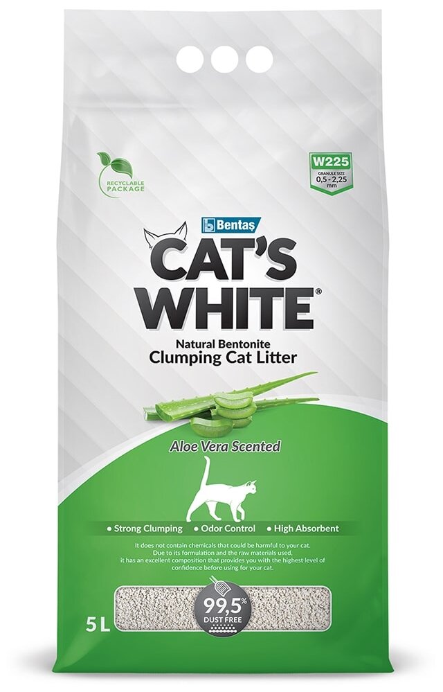 Комкующийся наполнитель Cat's White Aloe Vera, 5л, 1 шт.