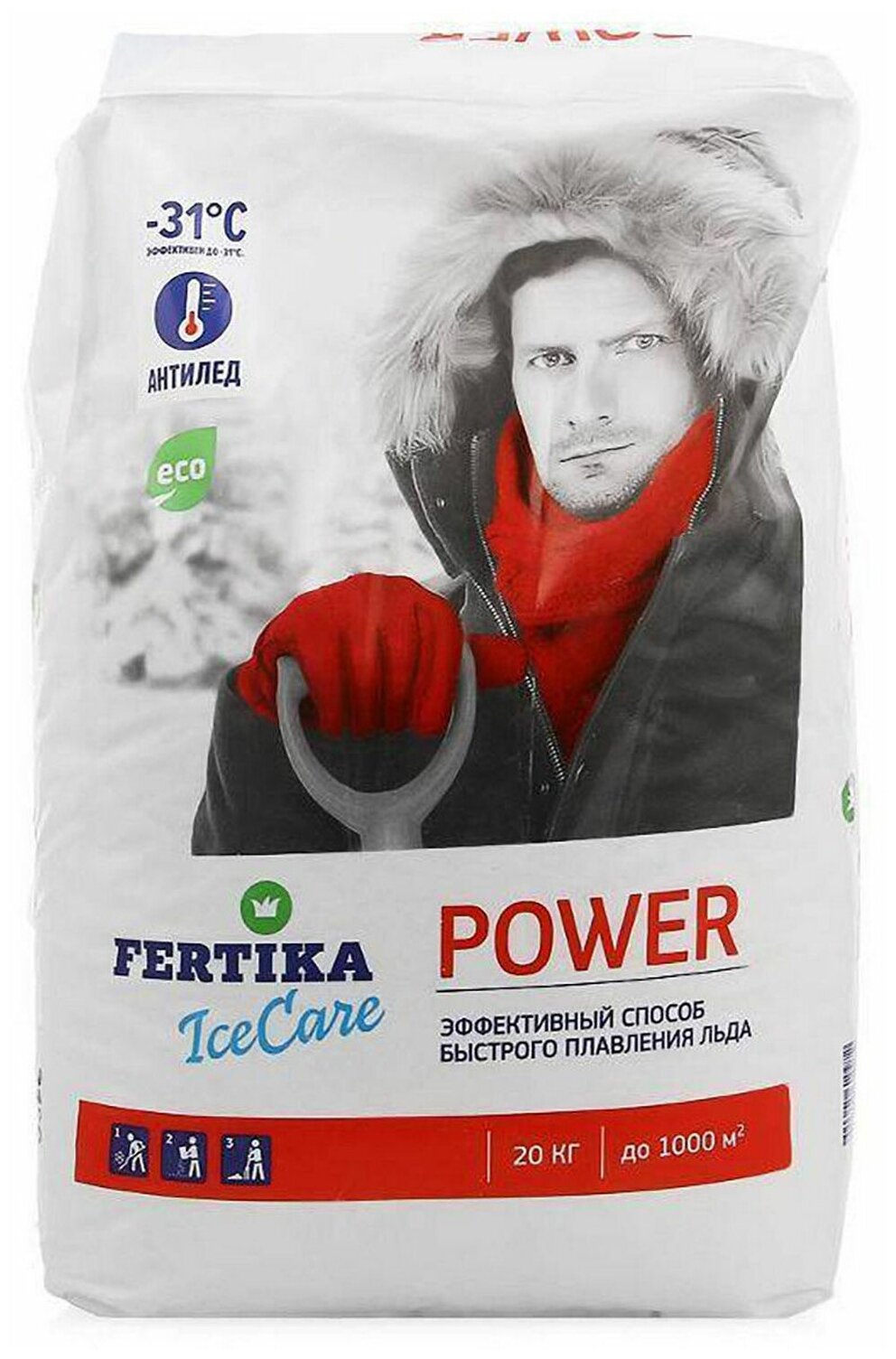 Противогололёдное средство Фертика (Fertika) Ice Care Power, 20 кг - фотография № 2