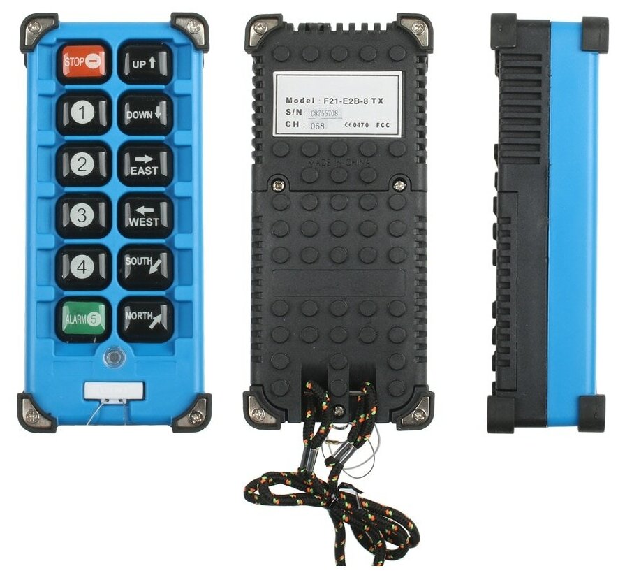 Промышленный дистанционный 8-канальный регулятор / пульт F21-E2B для подъемного крана / лебедки 220V UHF 868 mhz 1 передатчик + 1 приемник (У)
