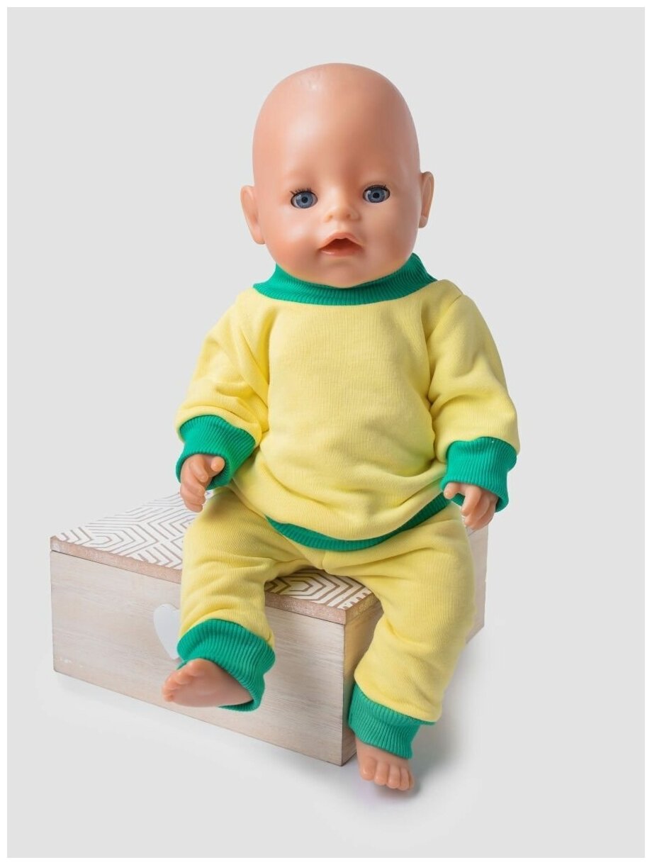 Одежда для куклы Беби Бон (Baby Born) 43см , Rich Line Home Decor, Х-355/Желтый-зеленый