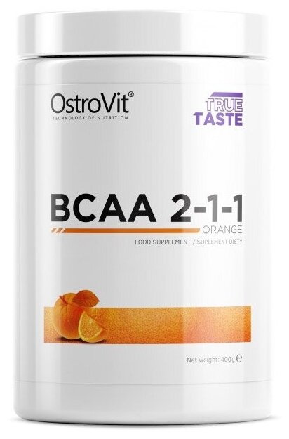 Аминокислоты BCAA (БЦАА) OstroVit BCAA 2-1-1 (400 г) Апельсин