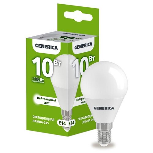 Лампа светодиодная Generica G45-10-E14, E14, G45, 10 Вт, 4000 К