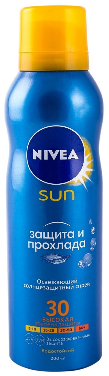 Спрей Nivea солнцезащитный Защита и прохлада SPF 30, 200 мл - фото №9