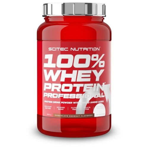 Протеин Scitec Nutrition 100% Whey Protein Professional, 920 гр., шоколад кокос scitec nutrition 100% whey protein professional 500 гр шоколад кокос