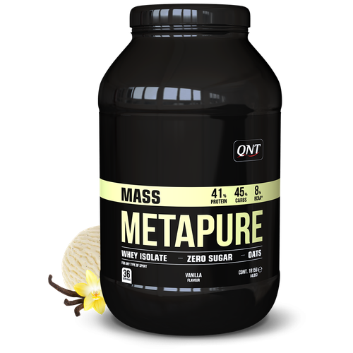 фото Qnt metapure mass vanilla 1815 g/ гейнер "масс метапьюр" ваниль 1815 г