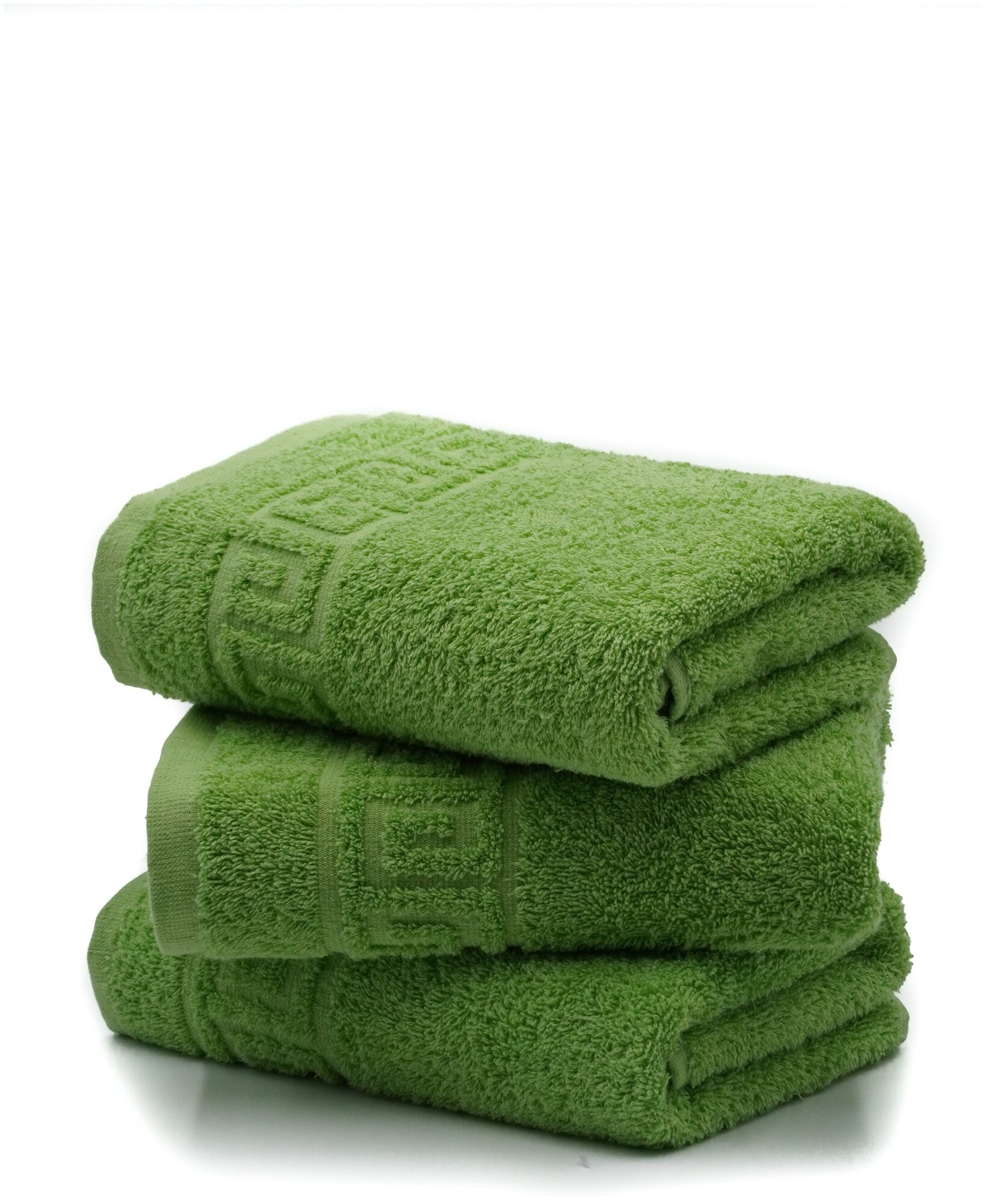 Набор полотенец DreamTex 50х90см - 3шт яркий зеленый - фотография № 5