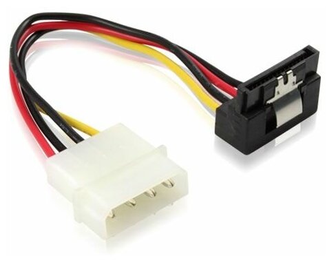 Кабель питания 0.15m SATA GCR MOLEX 4pin / SATA 15pin (угловой), 18 AWG